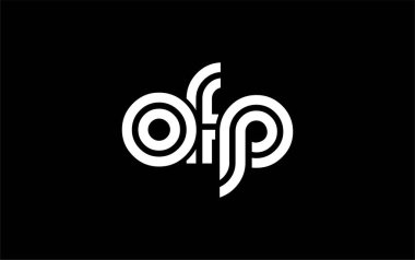 OFP Yaratıcı Eşsiz Modern Harf Logosu Tasarımı. Benzersiz bir harf dizaynına sahip stilize logo, soyut minimalist estetik ve modern cazibe sunar.