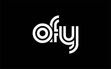 OFY Yaratıcı Eşsiz Modern Harf Logosu Tasarımı. Benzersiz bir harf dizaynına sahip stilize logo, soyut minimalist estetik ve modern cazibe sunar.