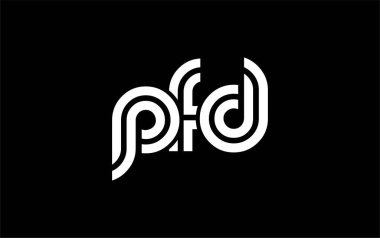 PFD Yaratıcı Eşsiz Modern Harf Logosu Tasarımı. Benzersiz bir harf dizaynına sahip stilize logo, soyut minimalist estetik ve modern cazibe sunar.