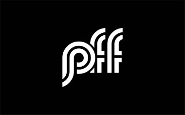 PFF Yaratıcı Eşsiz Modern Harf Logosu Tasarımı. Benzersiz bir harf dizaynına sahip stilize logo, soyut minimalist estetik ve modern cazibe sunar.