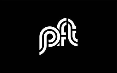 PFT Yaratıcı Eşsiz Modern Harf Logosu Tasarımı. Benzersiz bir harf dizaynına sahip stilize logo, soyut minimalist estetik ve modern cazibe sunar.