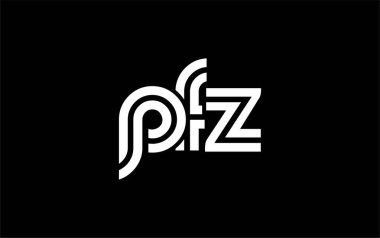PFZ Yaratıcı Eşsiz Modern Harf Logosu Tasarımı. Benzersiz bir harf dizaynına sahip stilize logo, soyut minimalist estetik ve modern cazibe sunar.