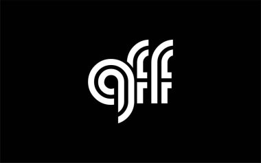 QFF Yaratıcı Eşsiz Modern Harf Logosu Tasarımı. Benzersiz bir harf dizaynına sahip stilize logo, soyut minimalist estetik ve modern cazibe sunar.