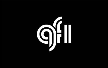 QFI Yaratıcı Eşsiz Modern Harf Logosu Tasarımı. Benzersiz bir harf dizaynına sahip stilize logo, soyut minimalist estetik ve modern cazibe sunar.