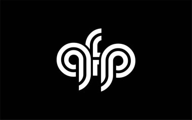 QFP Yaratıcı Eşsiz Modern Harf Logosu Tasarımı. Benzersiz bir harf dizaynına sahip stilize logo, soyut minimalist estetik ve modern cazibe sunar.