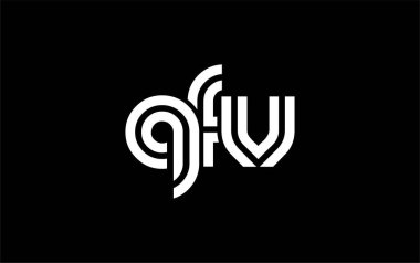 QFV Yaratıcı Eşsiz Modern Harf Logosu Tasarımı. Benzersiz bir harf dizaynına sahip stilize logo, soyut minimalist estetik ve modern cazibe sunar.