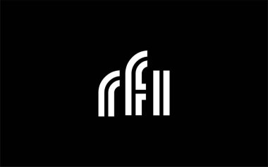 RFI Yaratıcı Eşsiz Modern Harf Logosu Tasarımı. Benzersiz bir harf dizaynına sahip stilize logo, soyut minimalist estetik ve modern cazibe sunar.