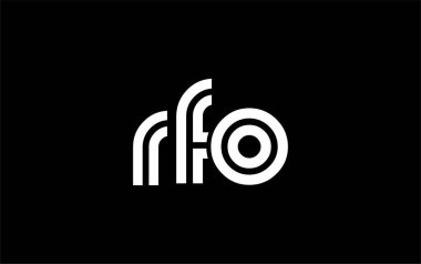 RFO Yaratıcı Eşsiz Modern Harf Logosu Tasarımı. Benzersiz bir harf dizaynına sahip stilize logo, soyut minimalist estetik ve modern cazibe sunar.