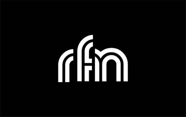 RFN Yaratıcı Eşsiz Modern Harf Logosu Tasarımı. Benzersiz bir harf dizaynına sahip stilize logo, soyut minimalist estetik ve modern cazibe sunar.