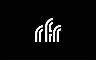 RFR Yaratıcı Eşsiz Modern Harf Logosu Tasarımı. Benzersiz bir harf dizaynına sahip stilize logo, soyut minimalist estetik ve modern cazibe sunar.