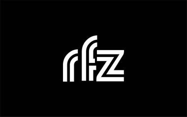 RFZ Yaratıcı Eşsiz Modern Harf Logosu Tasarımı. Benzersiz bir harf dizaynına sahip stilize logo, soyut minimalist estetik ve modern cazibe sunar.