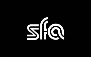 SFA Yaratıcı Eşsiz Modern Harf Logosu Tasarımı. Benzersiz bir harf dizaynına sahip stilize logo, soyut minimalist estetik ve modern cazibe sunar.
