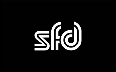SFD Yaratıcı Eşsiz Modern Harf Logosu Tasarımı. Benzersiz bir harf dizaynına sahip stilize logo, soyut minimalist estetik ve modern cazibe sunar.