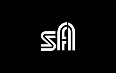 SFL Yaratıcı Eşsiz Modern Harf Logosu Tasarımı. Benzersiz bir harf dizaynına sahip stilize logo, soyut minimalist estetik ve modern cazibe sunar.