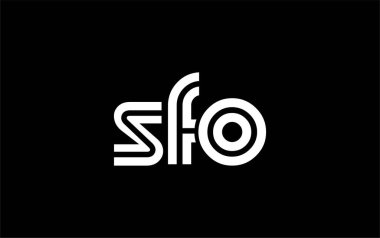 SFO Yaratıcı Eşsiz Modern Harf Logosu Tasarımı. Benzersiz bir harf dizaynına sahip stilize logo, soyut minimalist estetik ve modern cazibe sunar.