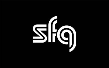 SFQ Yaratıcı Eşsiz Modern Harf Logosu Tasarımı. Benzersiz bir harf dizaynına sahip stilize logo, soyut minimalist estetik ve modern cazibe sunar.