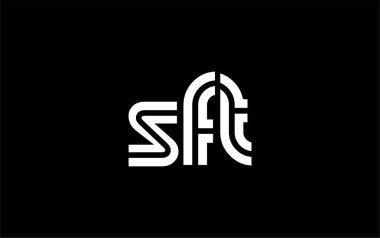 SFT Yaratıcı Eşsiz Modern Harf Logosu Tasarımı. Benzersiz bir harf dizaynına sahip stilize logo, soyut minimalist estetik ve modern cazibe sunar.