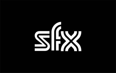 SFX Yaratıcı Eşsiz Modern Harf Logosu Tasarımı. Benzersiz bir harf dizaynına sahip stilize logo, soyut minimalist estetik ve modern cazibe sunar.