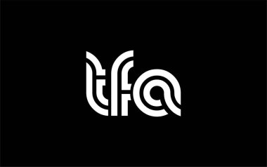 TFA Yaratıcı Eşsiz Modern Harf Logosu Tasarımı. Benzersiz bir harf dizaynına sahip stilize logo, soyut minimalist estetik ve modern cazibe sunar.