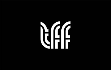 TFF Yaratıcı Eşsiz Modern Harf Logosu Tasarımı. Benzersiz bir harf dizaynına sahip stilize logo, soyut minimalist estetik ve modern cazibe sunar.