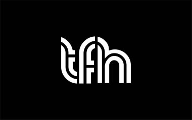 TFH Yaratıcı Eşsiz Modern Harf Logosu Tasarımı. Benzersiz bir harf dizaynına sahip stilize logo, soyut minimalist estetik ve modern cazibe sunar.