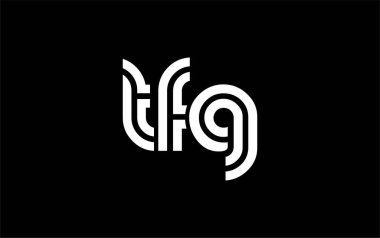 TFG Yaratıcı Eşsiz Modern Harf Logosu Tasarımı. Benzersiz bir harf dizaynına sahip stilize logo, soyut minimalist estetik ve modern cazibe sunar.