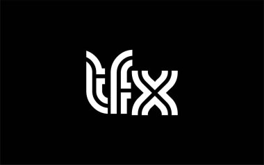 TFX Yaratıcı Eşsiz Modern Harf Logosu Tasarımı. Benzersiz bir harf dizaynına sahip stilize logo, soyut minimalist estetik ve modern cazibe sunar.