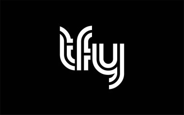 TFY Yaratıcı Eşsiz Modern Harf Logosu Tasarımı. Benzersiz bir harf dizaynına sahip stilize logo, soyut minimalist estetik ve modern cazibe sunar.