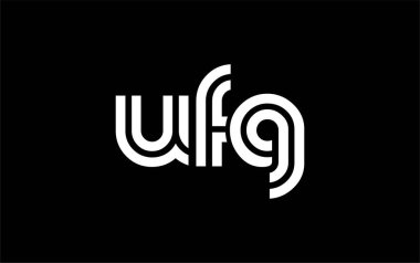 UFG Yaratıcı Eşsiz Modern Harf Logosu Tasarımı. Benzersiz bir harf dizaynına sahip stilize logo, soyut minimalist estetik ve modern cazibe sunar.