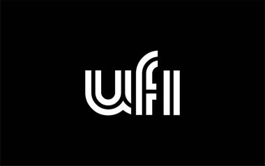 UFI Yaratıcı Eşsiz Modern Harf Logosu Tasarımı. Benzersiz bir harf dizaynına sahip stilize logo, soyut minimalist estetik ve modern cazibe sunar.