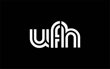 UFH Yaratıcı Eşsiz Modern Harf Logosu Tasarımı. Benzersiz bir harf dizaynına sahip stilize logo, soyut minimalist estetik ve modern cazibe sunar.