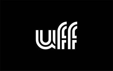 UFF Yaratıcı Eşsiz Modern Harf Logosu Tasarımı. Benzersiz bir harf dizaynına sahip stilize logo, soyut minimalist estetik ve modern cazibe sunar.