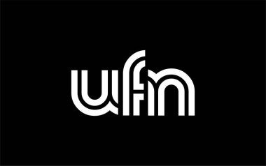 UFN Yaratıcı Eşsiz Modern Harf Logosu Tasarımı. Benzersiz bir harf dizaynına sahip stilize logo, soyut minimalist estetik ve modern cazibe sunar.