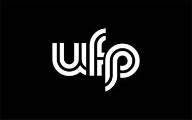 UFP Yaratıcı Eşsiz Modern Harf Logosu Tasarımı. Benzersiz bir harf dizaynına sahip stilize logo, soyut minimalist estetik ve modern cazibe sunar.