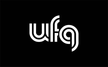 UFQ Yaratıcı Eşsiz Modern Harf Logosu Tasarımı. Benzersiz bir harf dizaynına sahip stilize logo, soyut minimalist estetik ve modern cazibe sunar.