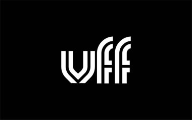 VFF Yaratıcı Eşsiz Modern Harf Logosu Tasarımı. Benzersiz bir harf dizaynına sahip stilize logo, soyut minimalist estetik ve modern cazibe sunar.