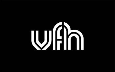 VFH Yaratıcı Eşsiz Modern Harf Logosu Tasarımı. Benzersiz bir harf dizaynına sahip stilize logo, soyut minimalist estetik ve modern cazibe sunar.
