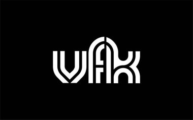 VFK Yaratıcı Eşsiz Modern Harf Logosu Tasarımı. Benzersiz bir harf dizaynına sahip stilize logo, soyut minimalist estetik ve modern cazibe sunar.