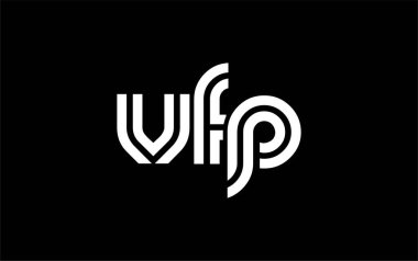 VFP Yaratıcı Eşsiz Modern Harf Logosu Tasarımı. Benzersiz bir harf dizaynına sahip stilize logo, soyut minimalist estetik ve modern cazibe sunar.