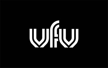 VFV Yaratıcı Eşsiz Modern Harf Logosu Tasarımı. Benzersiz bir harf dizaynına sahip stilize logo, soyut minimalist estetik ve modern cazibe sunar.