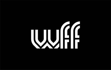 WFF Yaratıcı Eşsiz Modern Harf Logosu Tasarımı. Benzersiz bir harf dizaynına sahip stilize logo, soyut minimalist estetik ve modern cazibe sunar.