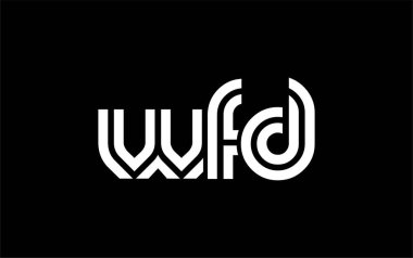 WFD Yaratıcı Eşsiz Modern Harf Logosu Tasarımı. Benzersiz bir harf dizaynına sahip stilize logo, soyut minimalist estetik ve modern cazibe sunar.