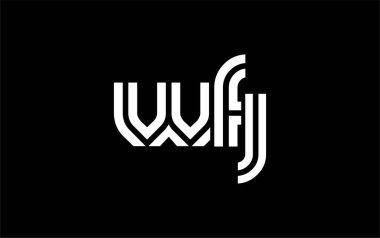 WFJ Yaratıcı Eşsiz Modern Harf Logosu Tasarımı. Benzersiz bir harf dizaynına sahip stilize logo, soyut minimalist estetik ve modern cazibe sunar.