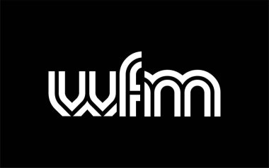 WFM Yaratıcı Eşsiz Modern Harf Logosu Tasarımı. Benzersiz bir harf dizaynına sahip stilize logo, soyut minimalist estetik ve modern cazibe sunar.