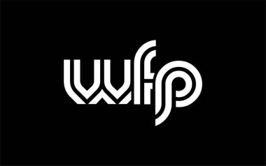 WFP Yaratıcı Eşsiz Modern Harf Logosu Tasarımı. Benzersiz bir harf dizaynına sahip stilize logo, soyut minimalist estetik ve modern cazibe sunar.