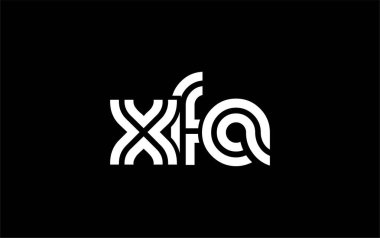 XFA Yaratıcı Eşsiz Modern Harf Logosu Tasarımı. Benzersiz bir harf dizaynına sahip stilize logo, soyut minimalist estetik ve modern cazibe sunar.