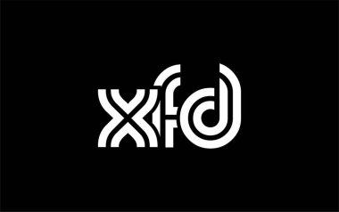 XFD Yaratıcı Eşsiz Modern Harf Logosu Tasarımı. Benzersiz bir harf dizaynına sahip stilize logo, soyut minimalist estetik ve modern cazibe sunar.