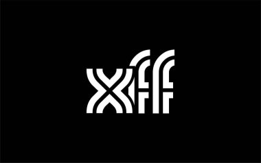 XFF Yaratıcı Eşsiz Modern Harf Logosu Tasarımı. Benzersiz bir harf dizaynına sahip stilize logo, soyut minimalist estetik ve modern cazibe sunar.