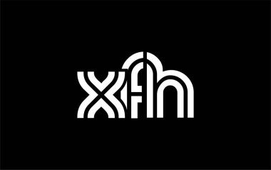XFH Yaratıcı Eşsiz Modern Harf Logosu Tasarımı. Benzersiz bir harf dizaynına sahip stilize logo, soyut minimalist estetik ve modern cazibe sunar.