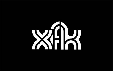 XFK Yaratıcı Eşsiz Modern Harf Logosu Tasarımı. Benzersiz bir harf dizaynına sahip stilize logo, soyut minimalist estetik ve modern cazibe sunar.